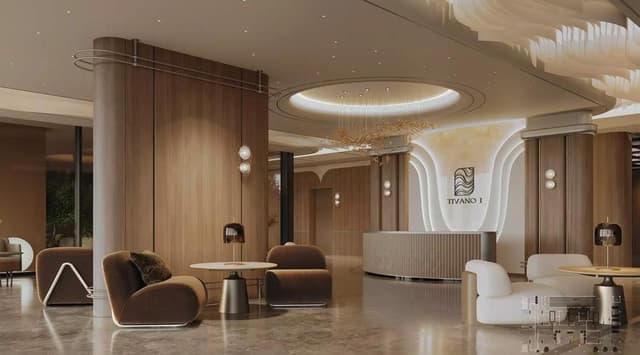 Building facade at Tivanno by AYS Developers in Dubai Island