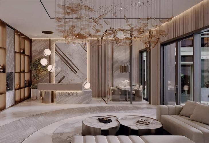 JVC (Jumeirah Village Circle) - Living space at Lucky 2 Residence