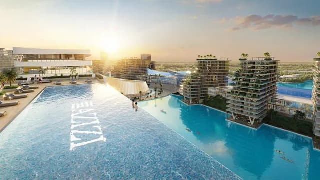 Azizi Venice Building facade in Dubai South