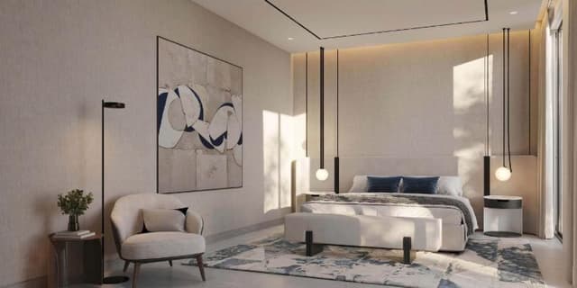 Building facade at Pinewood Village by Wasl in Jumeirah Golf Estate