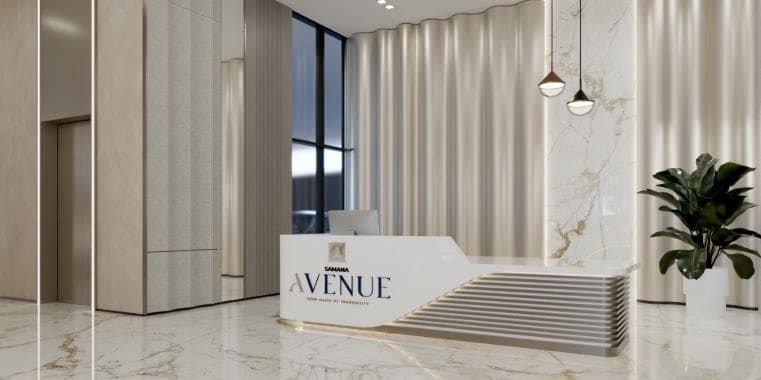 Dubai Land Residence Complex - Living space at Samana Avenue