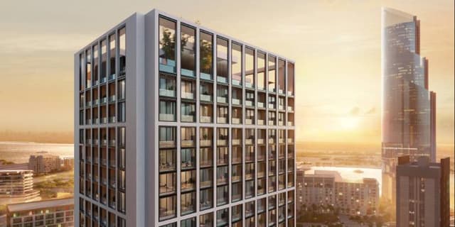 Building facade at Binghatti Twilight by Binghatti in Al Jaddaf
