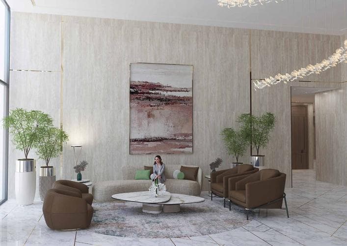 Al Jaddaf - Living space at Creek Views by IRAZ