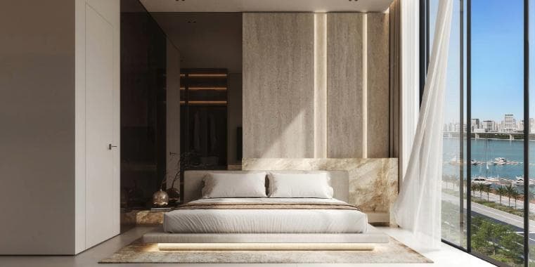 Building facade at Arya Residences by CITI Developer in Dubai Island