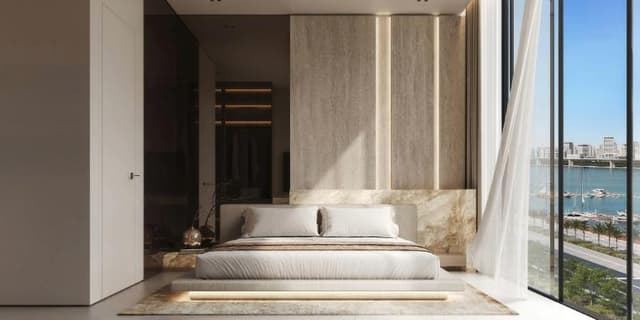 Building facade at Arya Residences by CITI Developer in Dubai Island