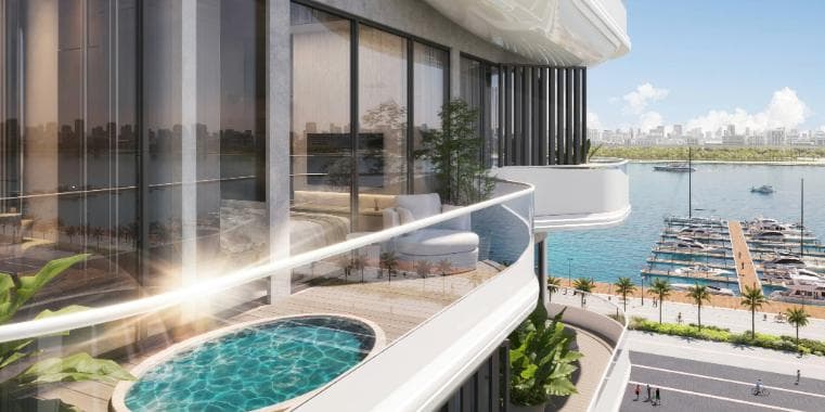 Dubai Island - Living space at Arya Residences