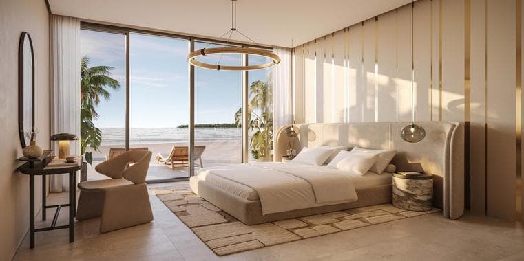 Building facade at AYA Beachfront Residences by Deyaar in Al Khor Waterfront