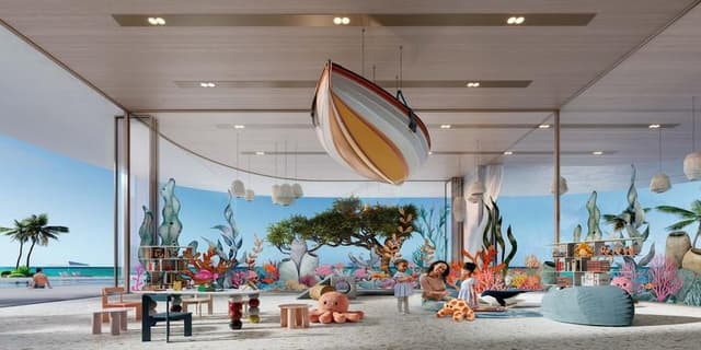 Al Khor Waterfront - Living space at AYA Beachfront Residences