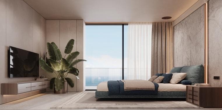 Building facade at Gianfranco Ferré Residences by Mira Development in Marjan Island
