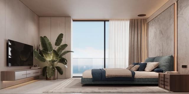 Building facade at Gianfranco Ferré Residences by Mira Development in Marjan Island