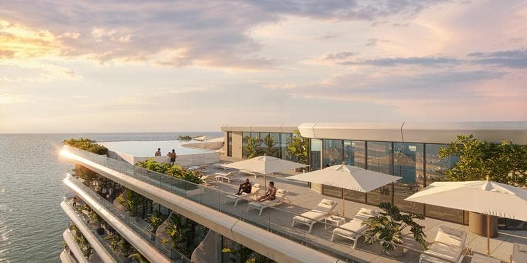 Building design at Gianfranco Ferré Residences in Marjan Island