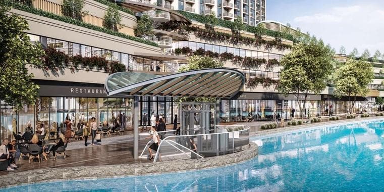 Sobha Hartland II - Living space at 360 Riverside Crescent