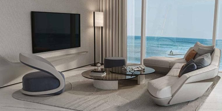 Building facade at The Stellar Oceano by The Luxe in Marjan Island