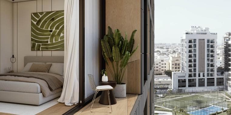Building facade at Elemental 22 by Elemental Developments in Jumeirah Garden City