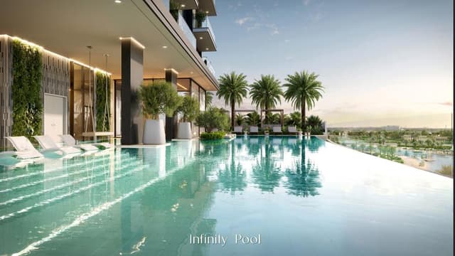 Infinity pool at Riverton House Dubai