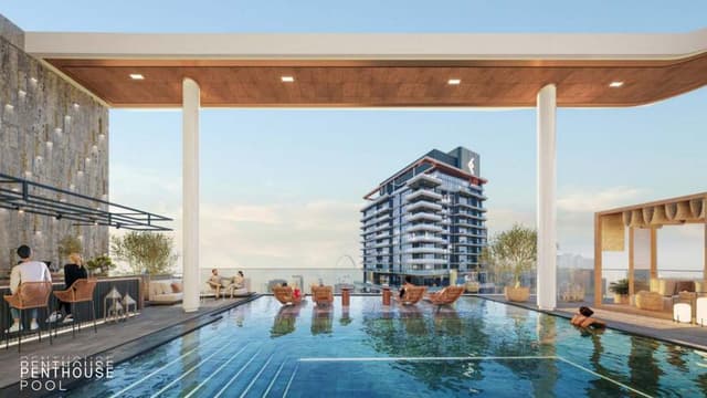 Mercer House infinity pool with Uptown Dubai views