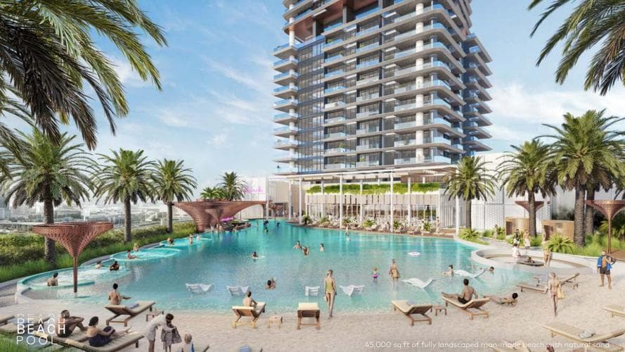 Mercer House beach pool with natural sand and beach club