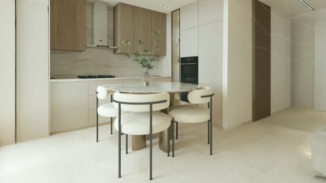 Modern kitchen interior at Zen Lagoons by SANZEN
