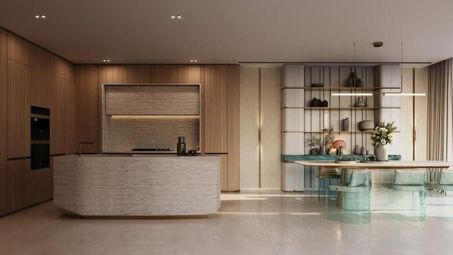 Binghatti Cullinan modern kitchen with premium finishes and contemporary design