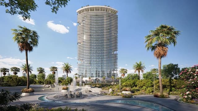 Building facade at Azure by Lapis by Lapis Properties in RAK Central