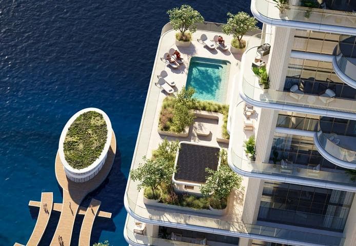 Building facade at Atelis at D3 by Meraas in Dubai Design District