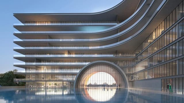 Building facade at Armani beach Residences by Arada in Palm Jumeirah