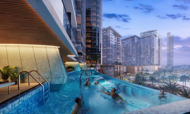Building facade at Orchid Towers by Tiger Group in Tiger Downtown Ajman