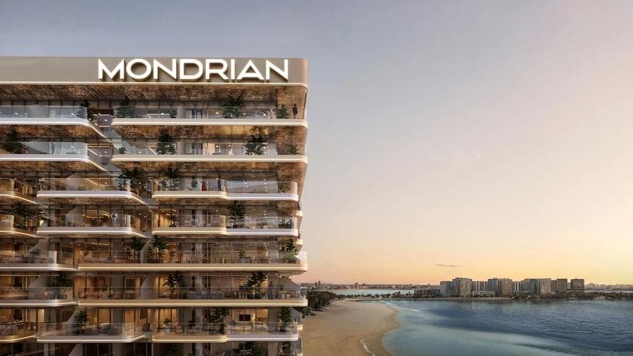 Building facade at Mondrian by Elevate in Marjan Island