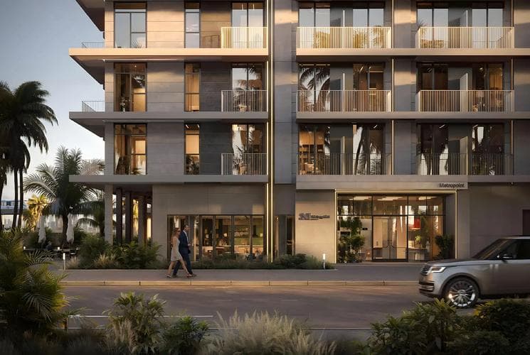 Building facade at MetroPoint by FORUM in Wasl Gate – Jebel Ali