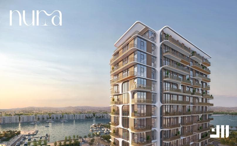 Building facade at Nura by RAK Properties in Mina Al Arab