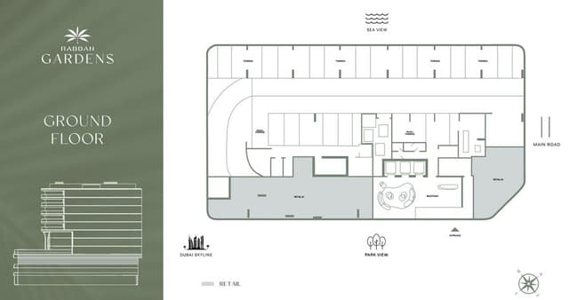 Building facade at Rabdan Gardens by Rabdan Developments in Jumeirah Garden City
