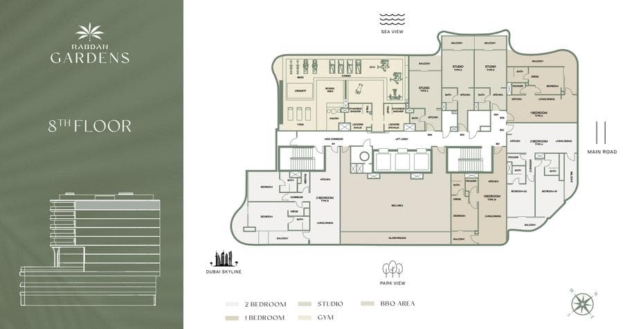 Jumeirah Garden City - Living space at Rabdan Gardens