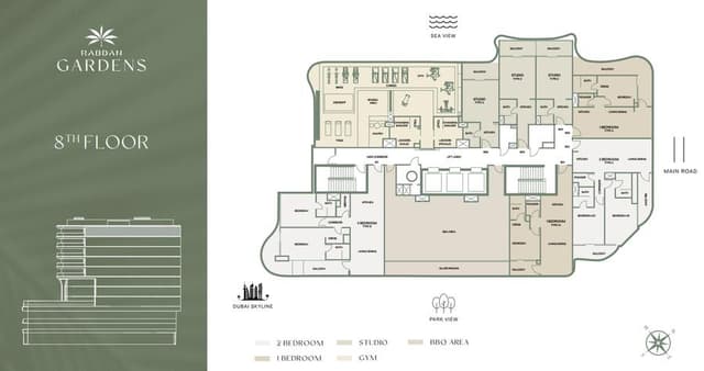 Jumeirah Garden City - Living space at Rabdan Gardens