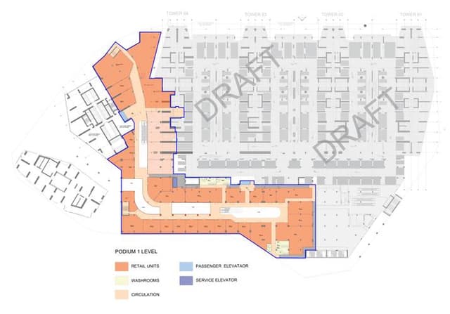 Building design at Sobha Central Mall in Jebel Ali Village
