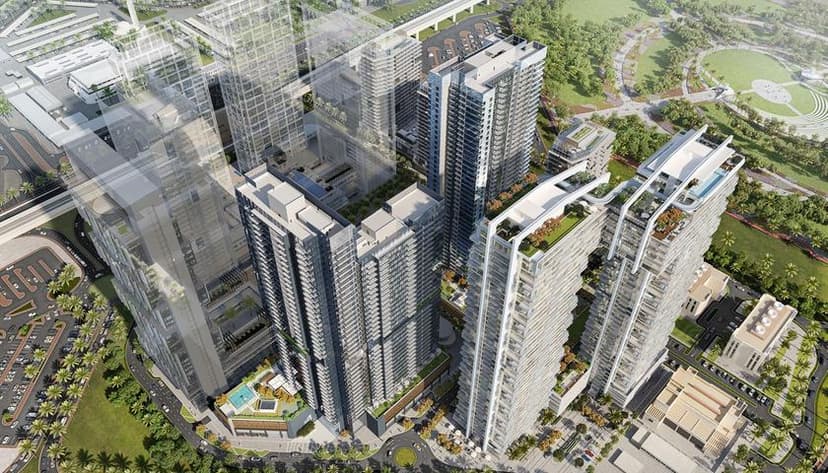 Building facade at Park Views Residences, Tower A by Wasl in Za'abeel 1