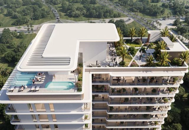 Rooftop infinity pool with panoramic city views at Celesto Tower Dubai