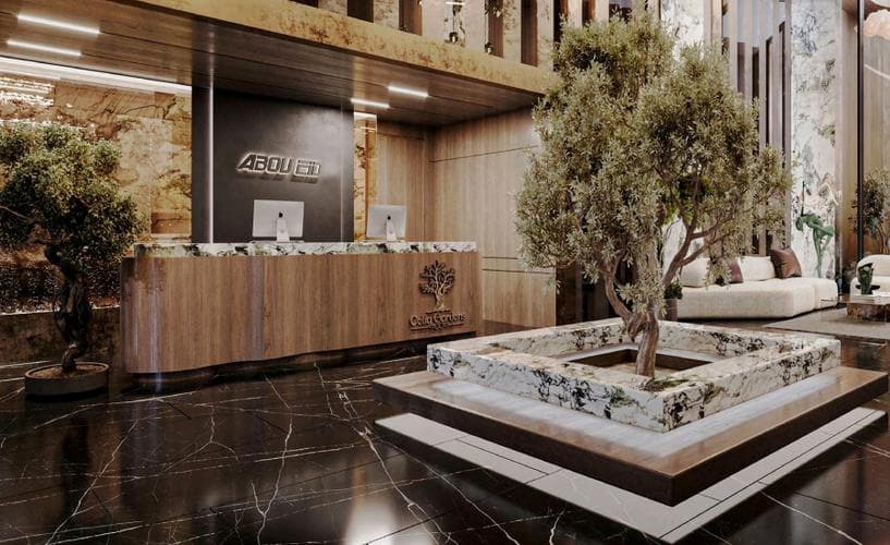 Luxury lobby at Celia Gardens in Nad Al Sheba 1, Dubai