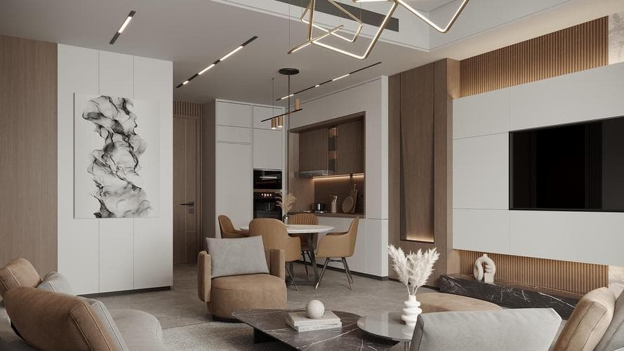 Living space at Electra by Acube Developments