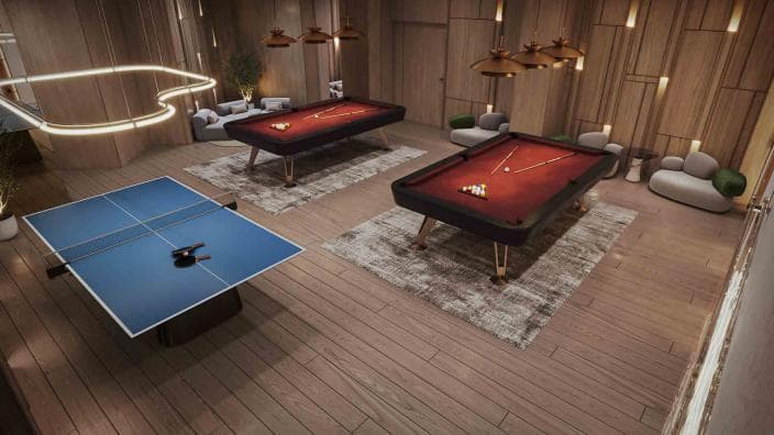Barari Gate by ADE billiards area and social space