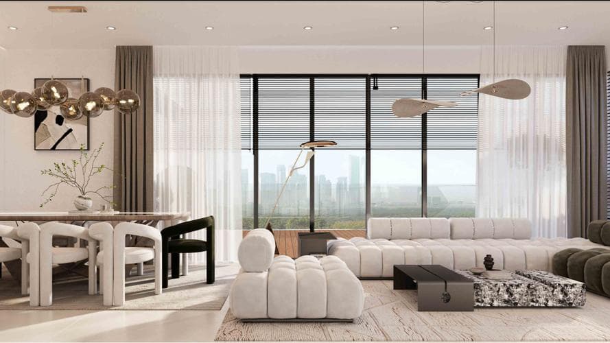 Barari Gate by ADE apartment living room design in Dubai