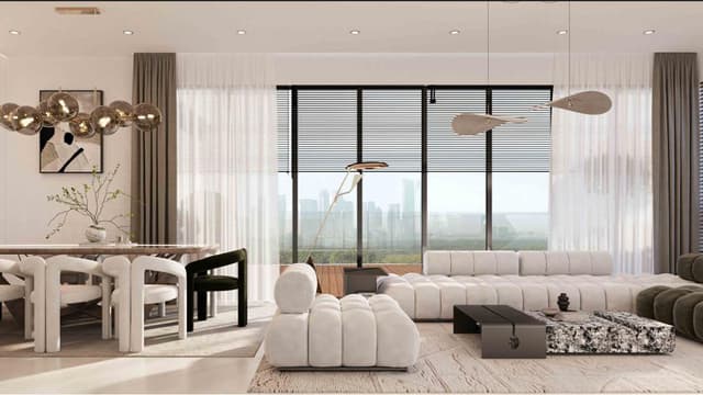 Barari Gate by ADE apartment living room design in Dubai