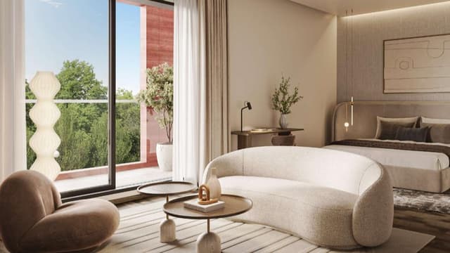 living room in 3-bedroom apartment at Carmel Residence