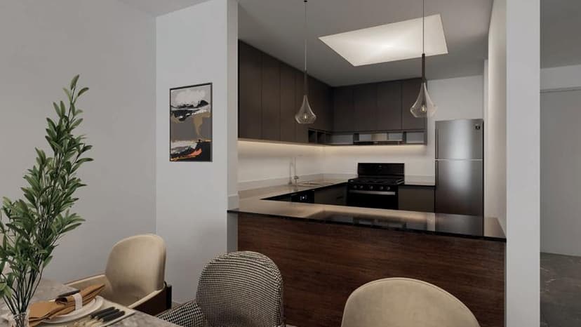 Modern kitchen interior in Azha Al Aamra Residences Ajman apartments