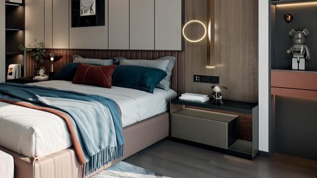 Spacious bedroom interior in Azha Al Aamra Residences Ajman