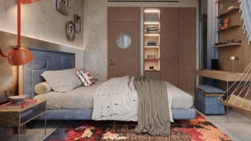 Bedroom interior at RAW District