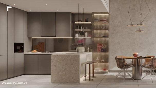 Open-plan kitchen in RAW District apartment