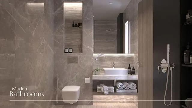 Building facade at Enaya Residences by DV8 in JVT Jumeirah Village Triangle