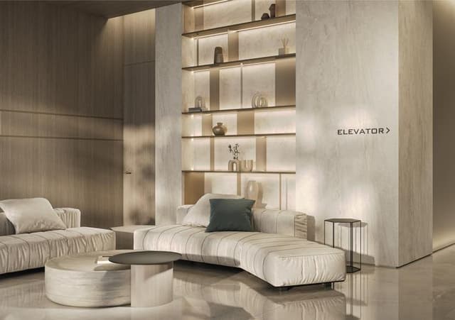 Front entrance at Gharbi 1 Residences by Rabdan Developments