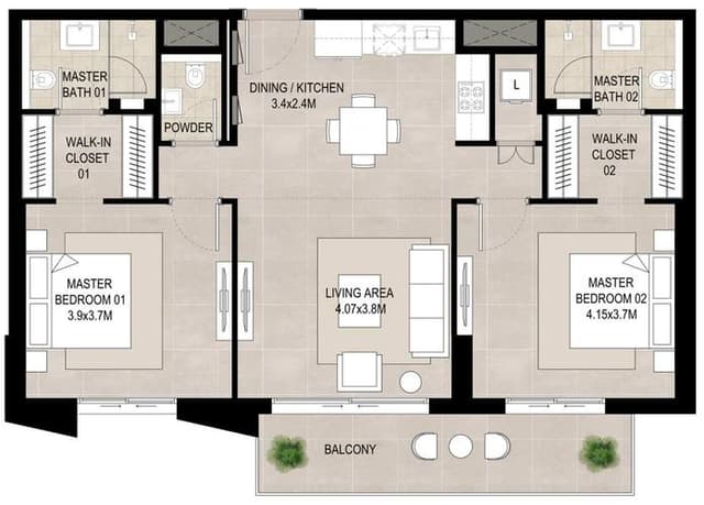 Room design at Hillcrest in Town Square